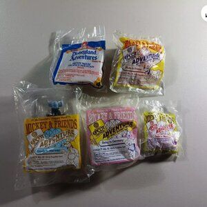 5 Vintage McDonalds Mickey and Friends Happy Meal Toys Epcot Center 1993- 94